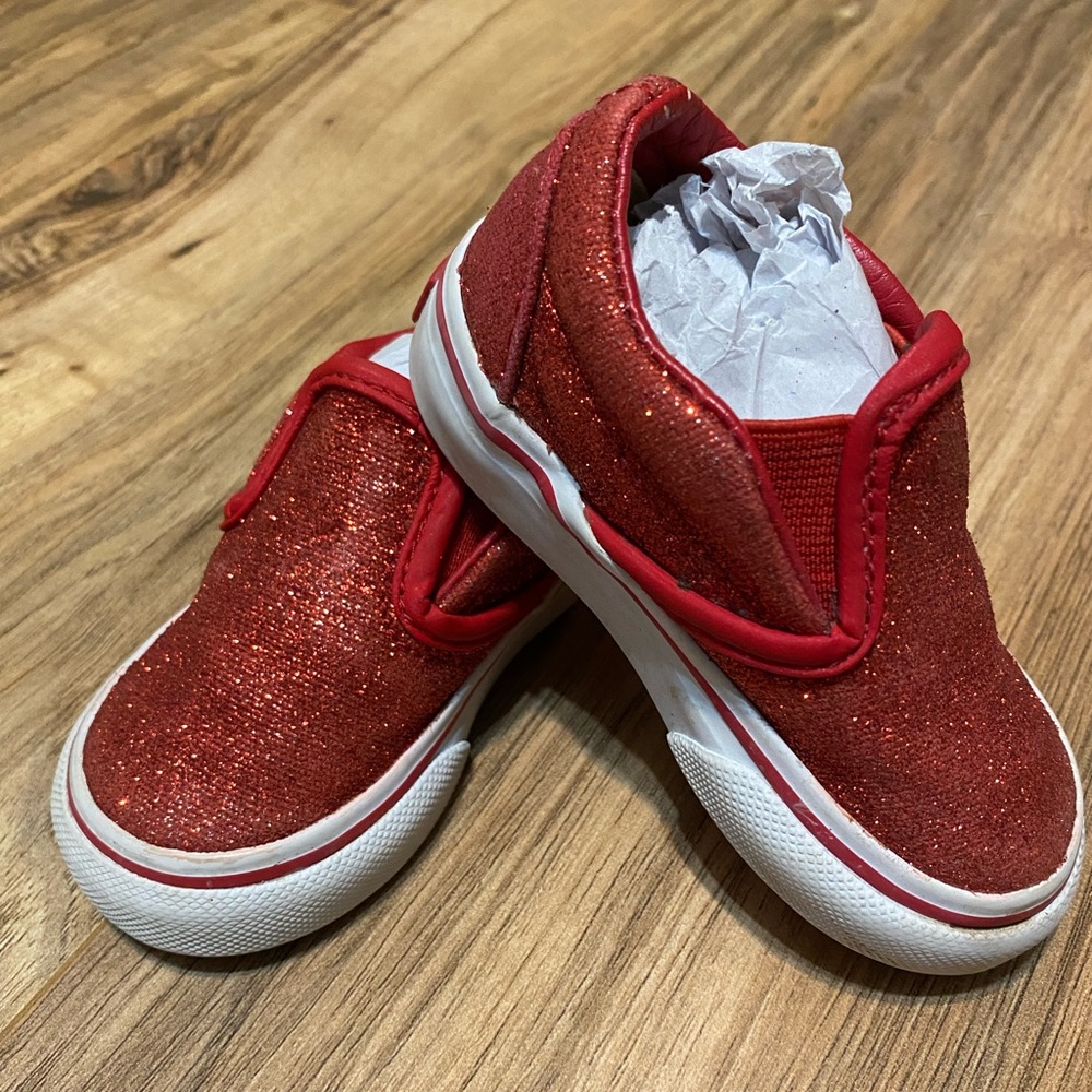 Vans Red Glitter 4 Toddler